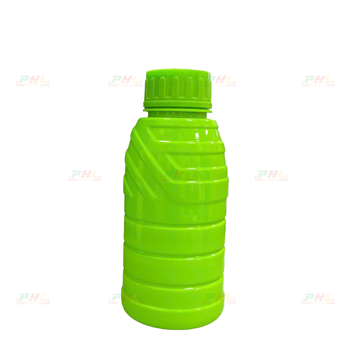 Chai PET 500mL ø45mm Tròn Vai Gân - Xanh Lá Non