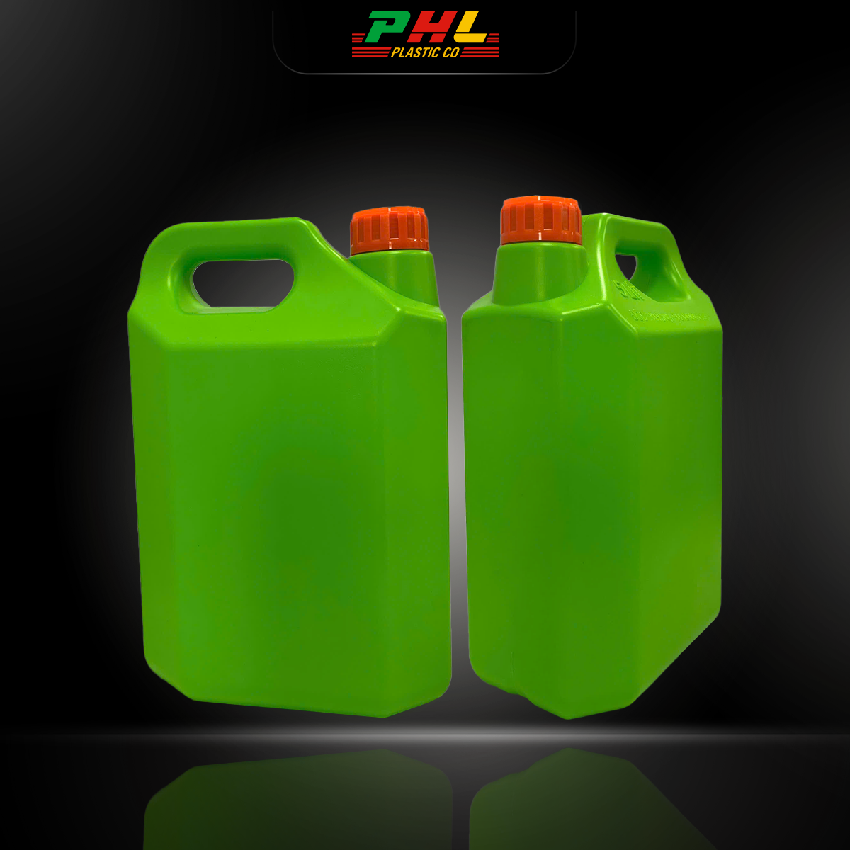 Can HDPE 5000mL (5Lit) ø45mm Vuông - Xanh Lá Tươi
