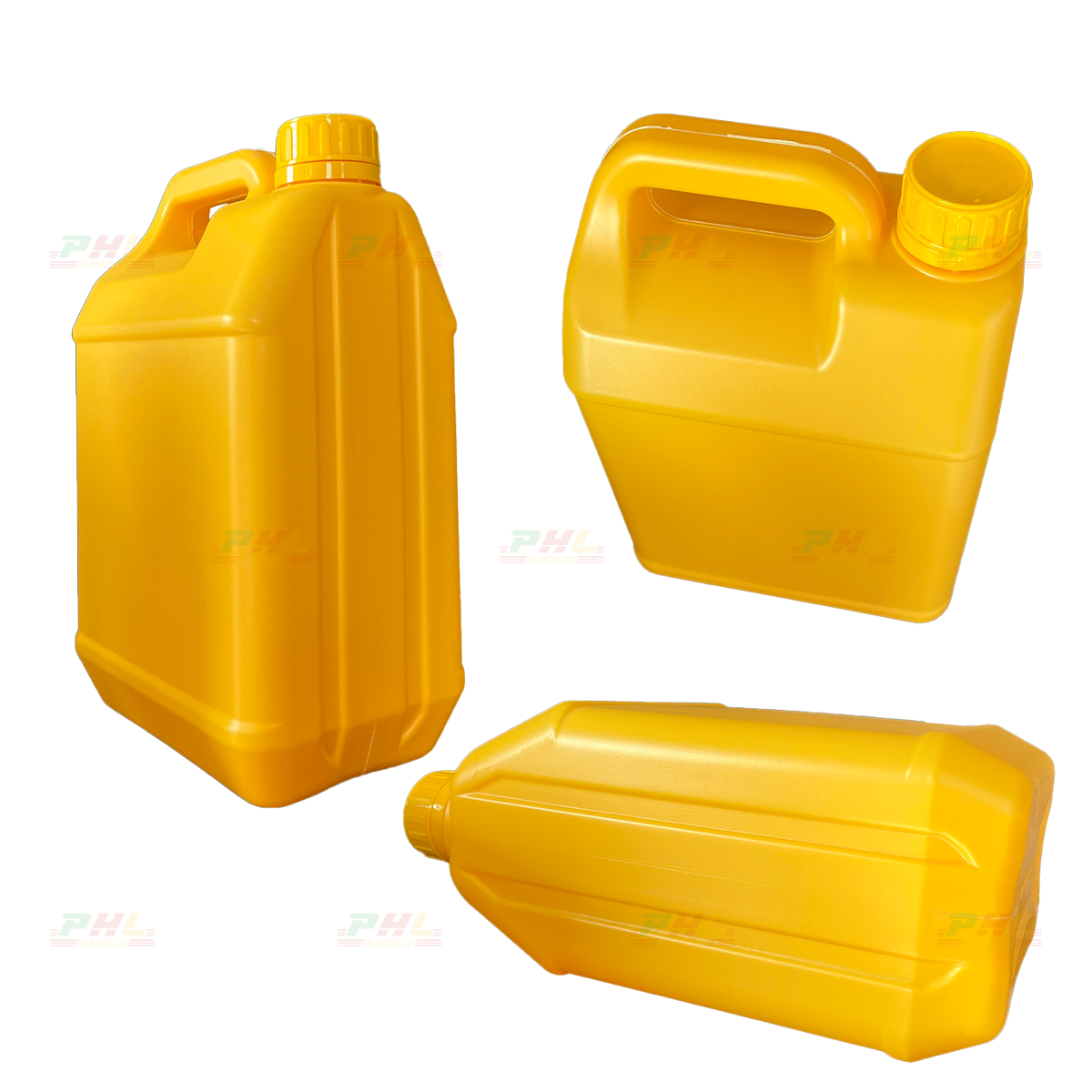 Can HDPE 5000mL (5Lit) ø42.5mm Vuông Hai Sóng - Vàng