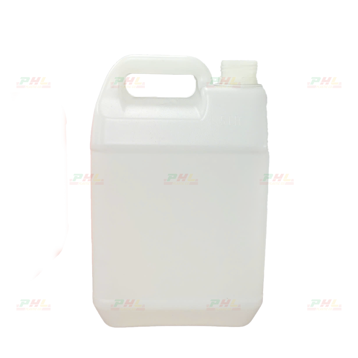 Can HDPE 5000mL (5Lit) ø42.5mm Vuông Hai Sóng - Trong