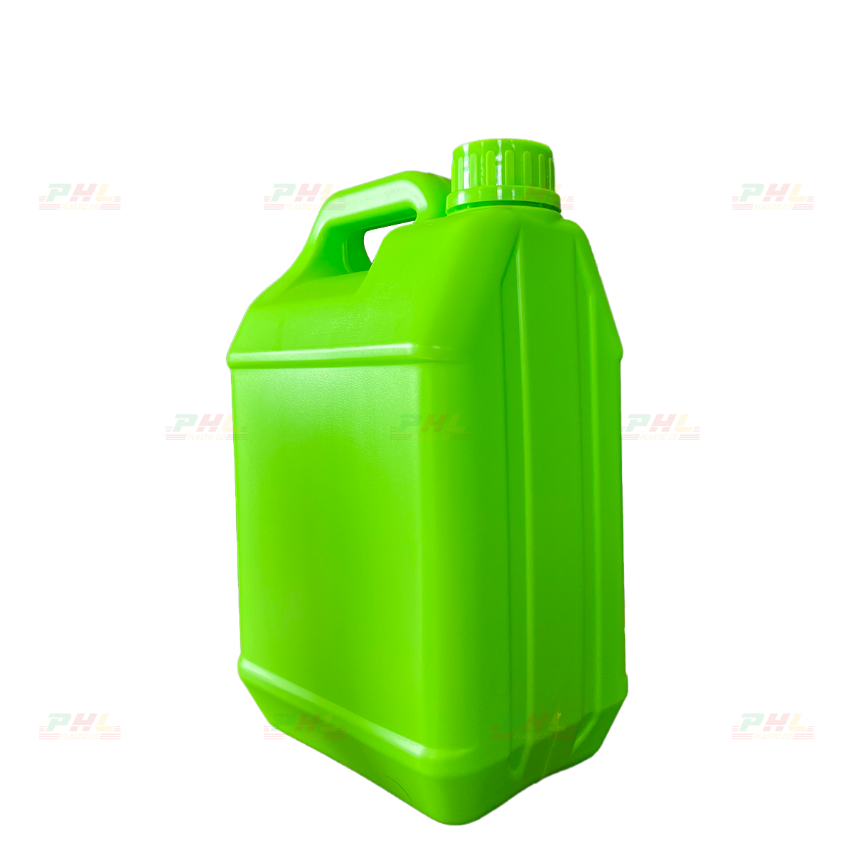 Can HDPE 5000mL (5Lit) ø42.5mm Vuông Hai Sóng - Xanh Lá Non