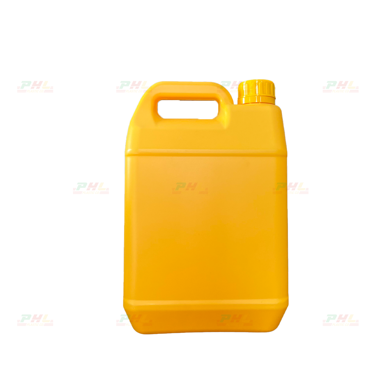 Can HDPE 5000mL (5Lit) ø42.5mm Vuông Hai Sóng - Vàng