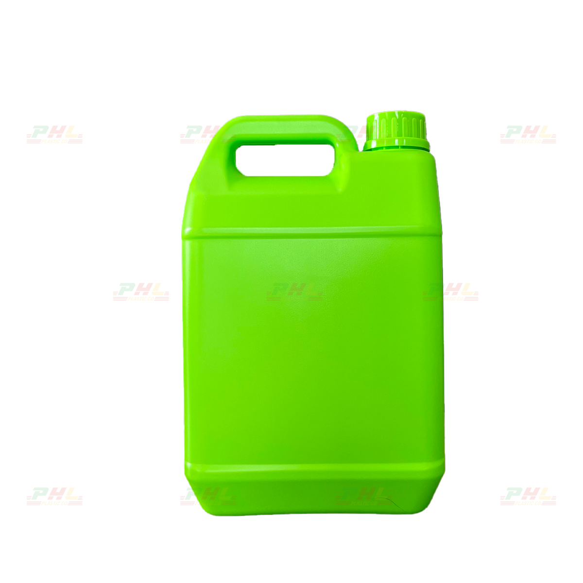 Can HDPE 5000mL (5Lit) ø42.5mm Vuông Hai Sóng - Xanh Lá Non