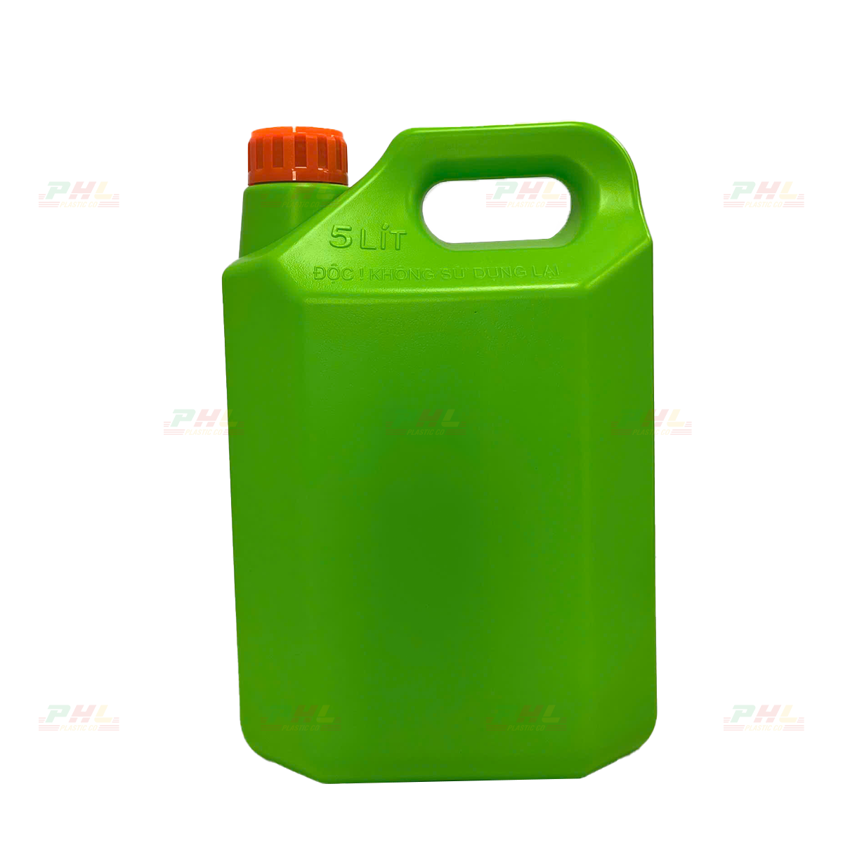 Can HDPE 5000mL (5Lit) ø45mm Vuông - Xanh Lá Tươi