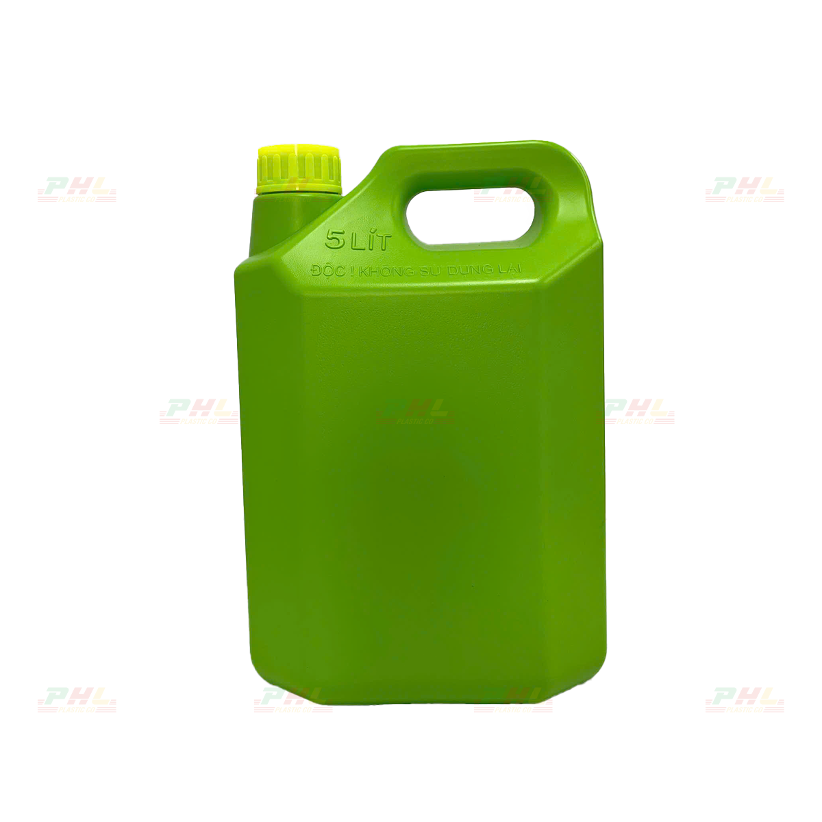 Can HDPE 5000mL (5Lit) ø45mm Vuông - Xanh Đọt Chuối