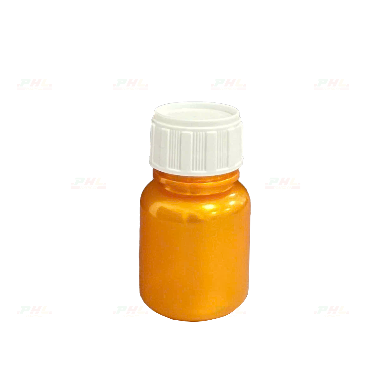 Chai PET 30mL ø26mm Tròn Vai Bầu - Metallic Gold