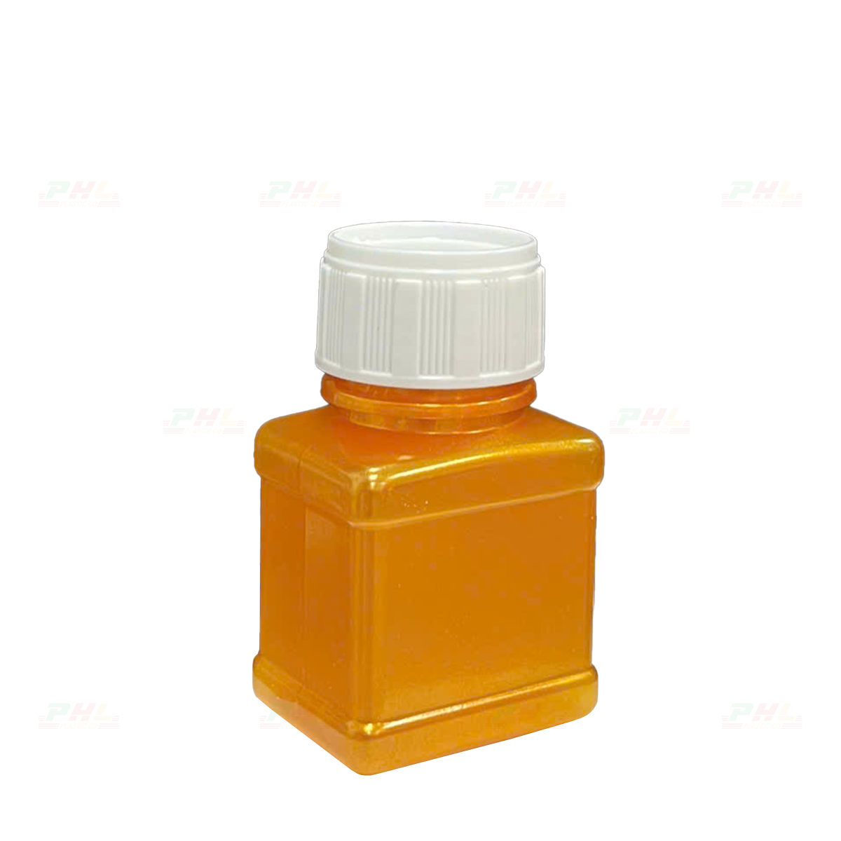 Chai PET 30mL ø26mm Vuông Hai Gờ - Metallic Gold