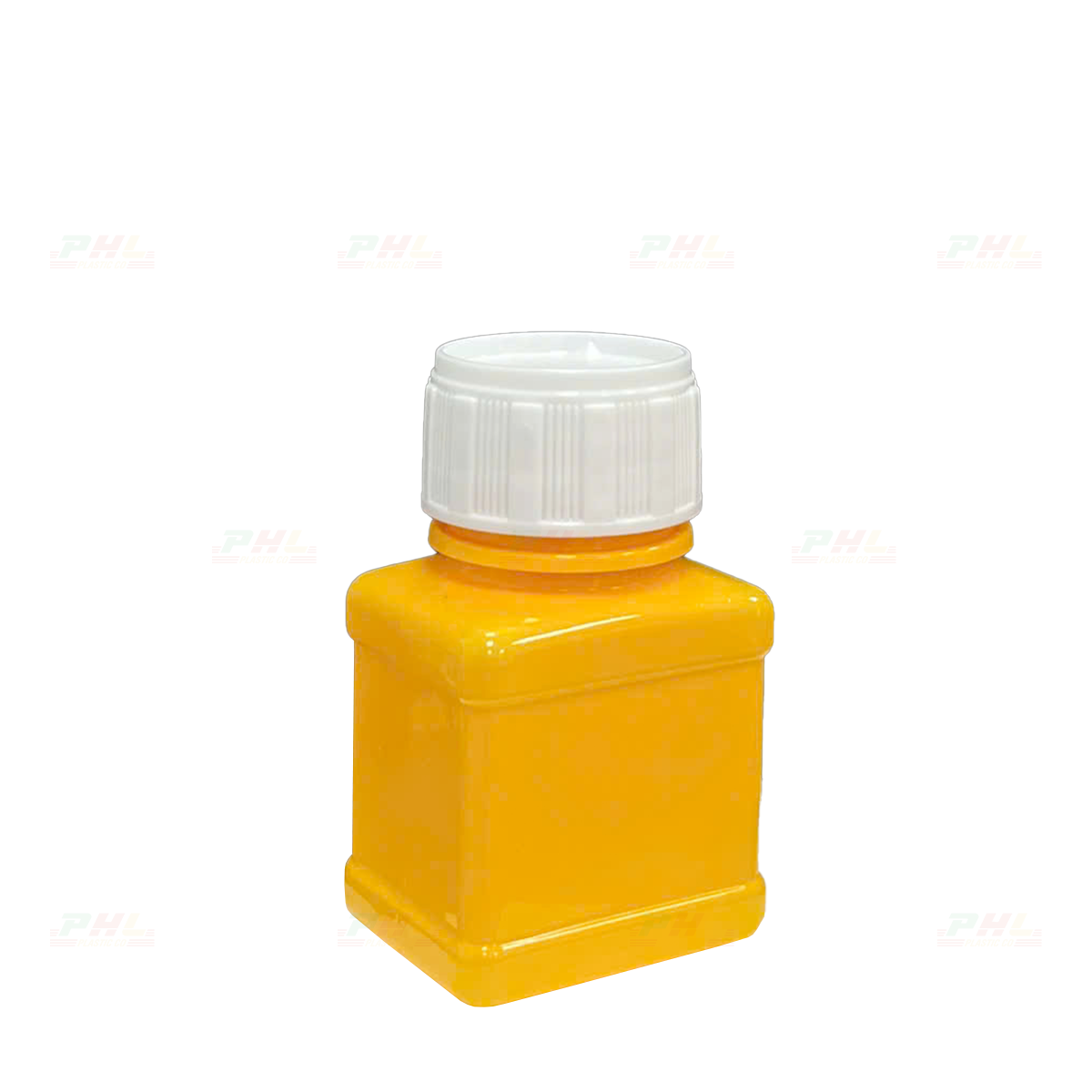 Chai PET 30mL ø26mm Vuông Hai Gờ - Vàng