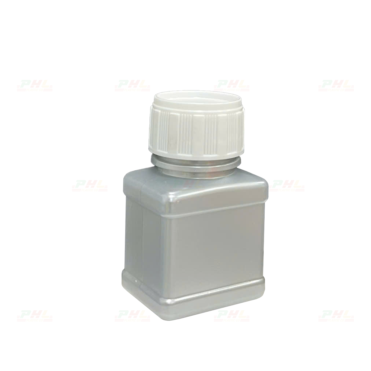 Chai PET 30mL ø26mm Vuông Hai Gờ - Metallic Silver