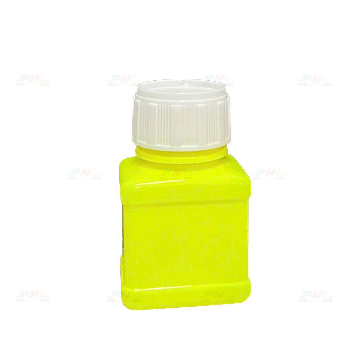 Chai PET 30mL ø26mm Vuông Hai Gờ - Vàng Neon