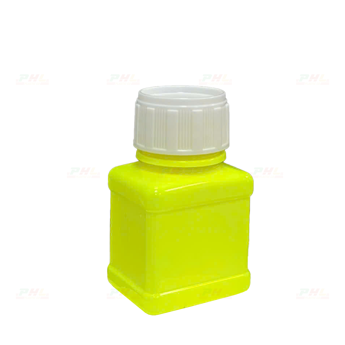 Chai PET 30mL ø26mm Vuông Hai Gờ - Vàng Neon