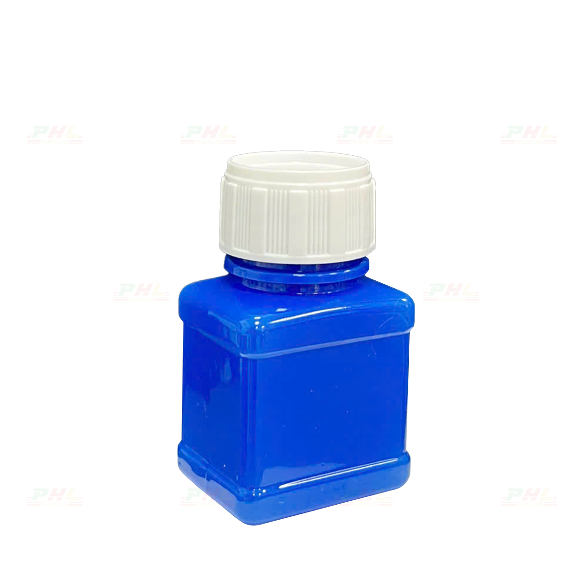 Chai PET 30mL ø26mm Vuông Hai Gờ - Xanh Dương