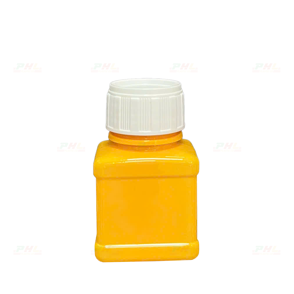 Chai PET 30mL ø26mm Vuông Hai Gờ - Vàng