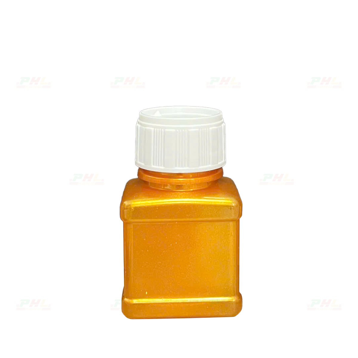 Chai PET 30mL ø26mm Vuông Hai Gờ - Metallic Gold