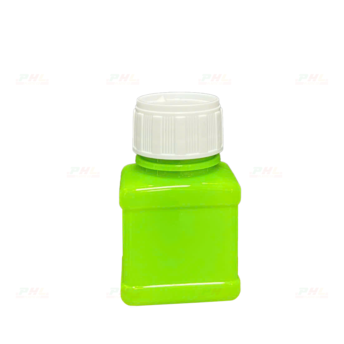 Chai PET 30mL ø26mm Vuông Hai Gờ - Xanh Lá Non