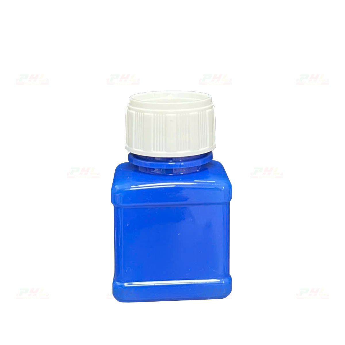 Chai PET 30mL ø26mm Vuông Hai Gờ - Xanh Dương