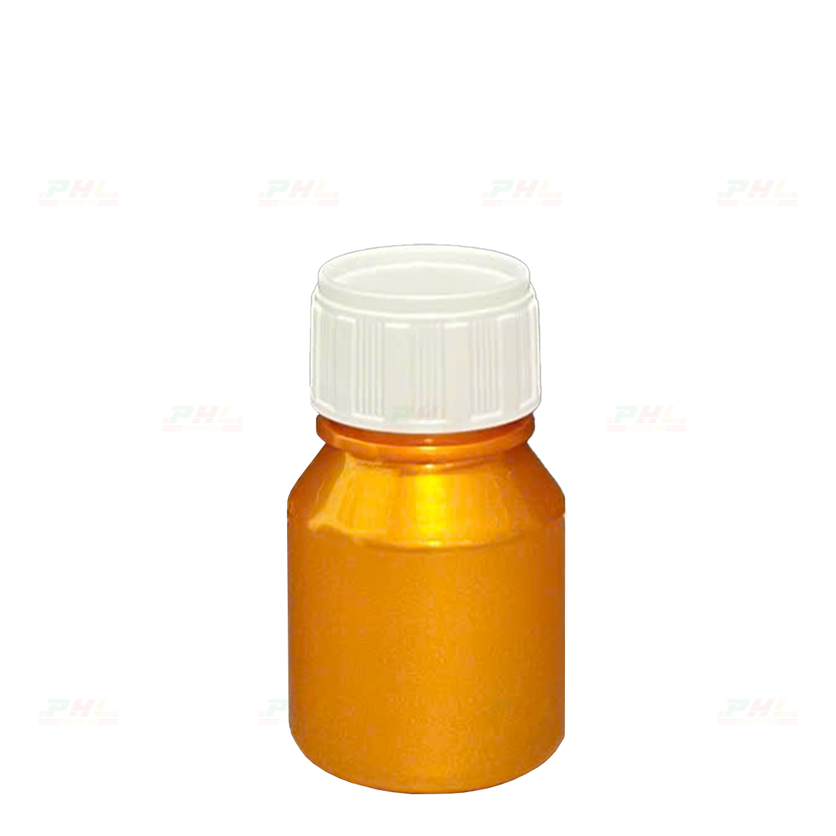 Chai PET 30mL ø26mm Tròn Vai Xuôi - Metallic Gold