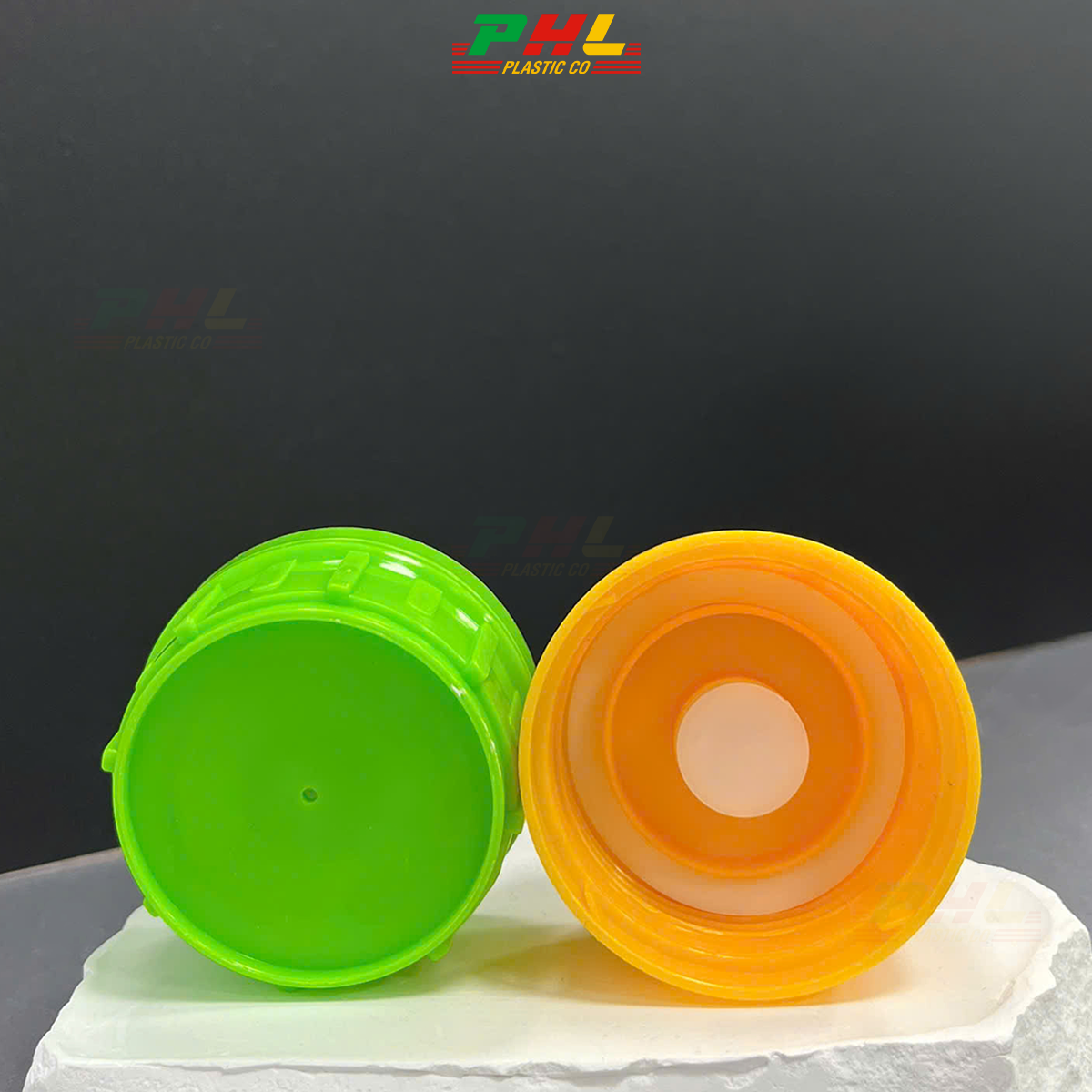 Nắp Chai Nhựa PP Và Van Foam Thoát Khí ø50mm - Nắp Cho Sản Phẩm Sinh Khí - Vàng