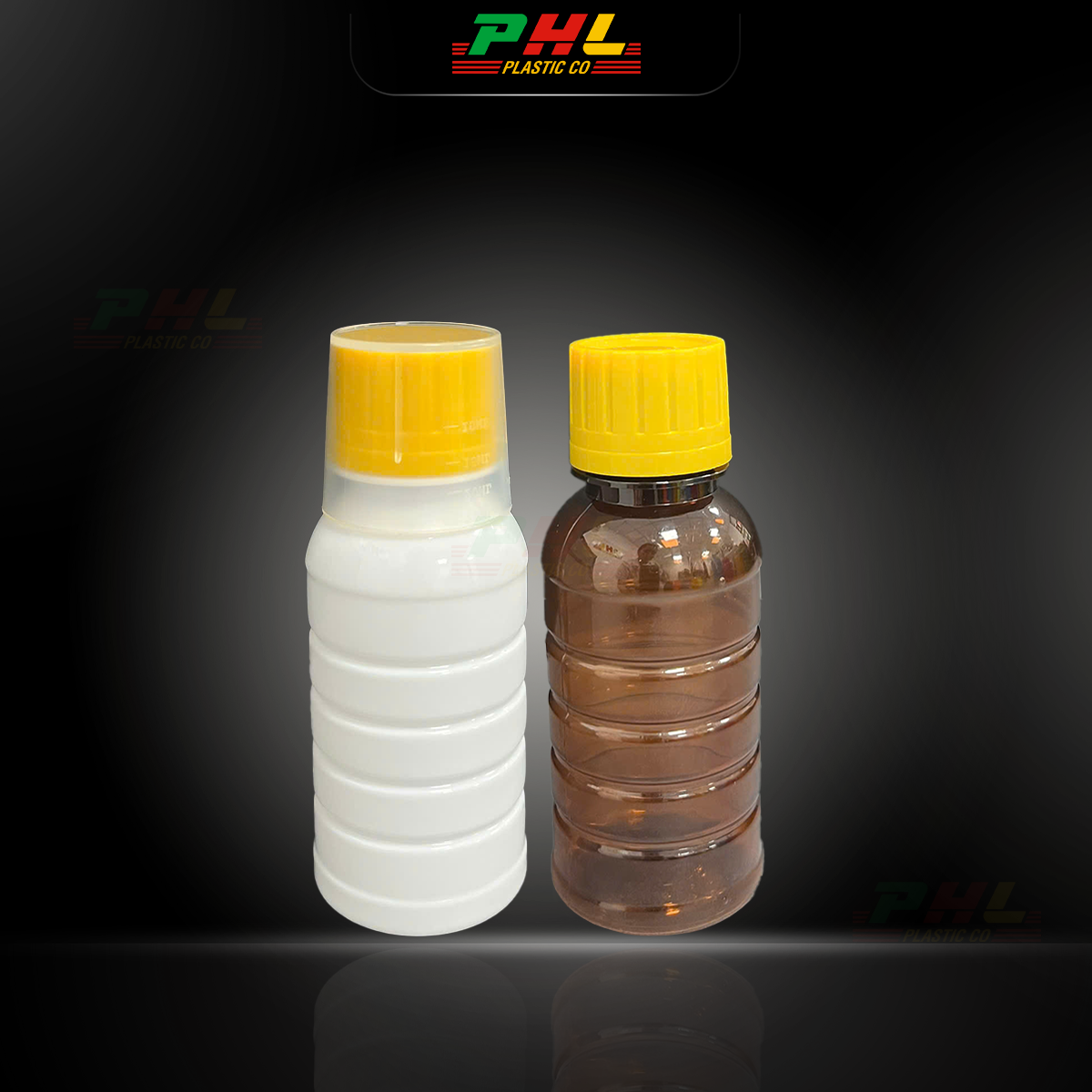 PET Bottle 100mL ø28mm Round Ribbed - Milky White