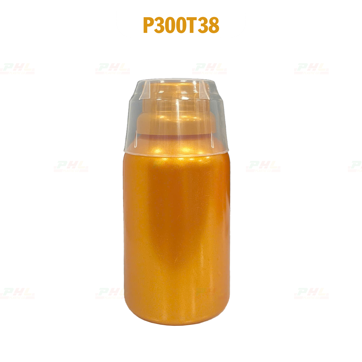 PET Bottle Collection 20mL – 1000mL with Metallic Effect – Gold Metallic Color - Gold-300mL