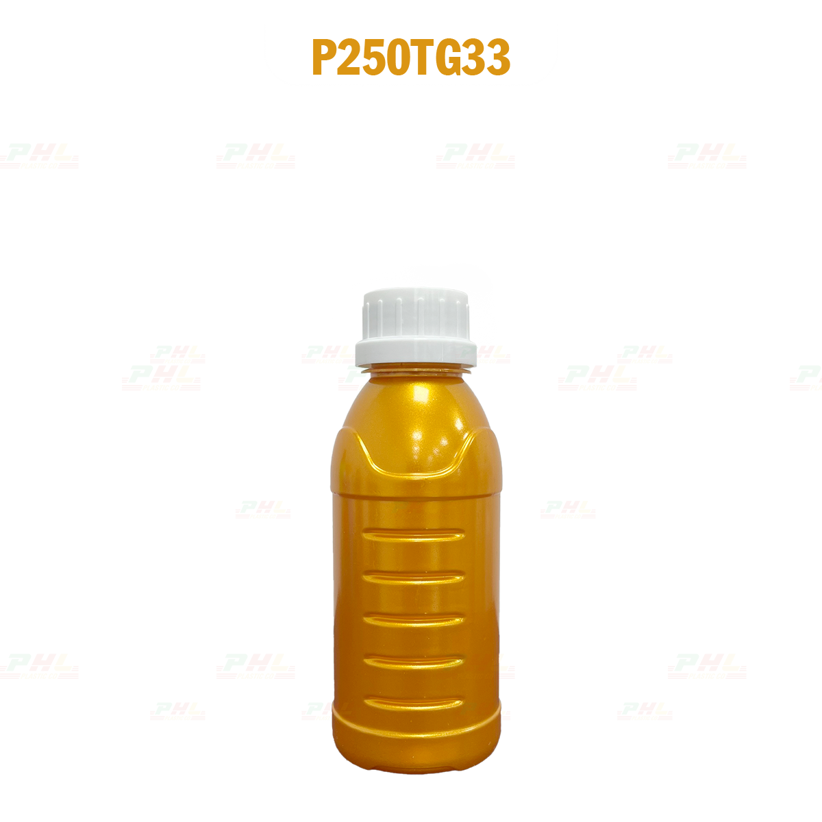 PET Bottle Collection 20mL – 1000mL with Metallic Effect – Gold Metallic Color - Gold-250mL