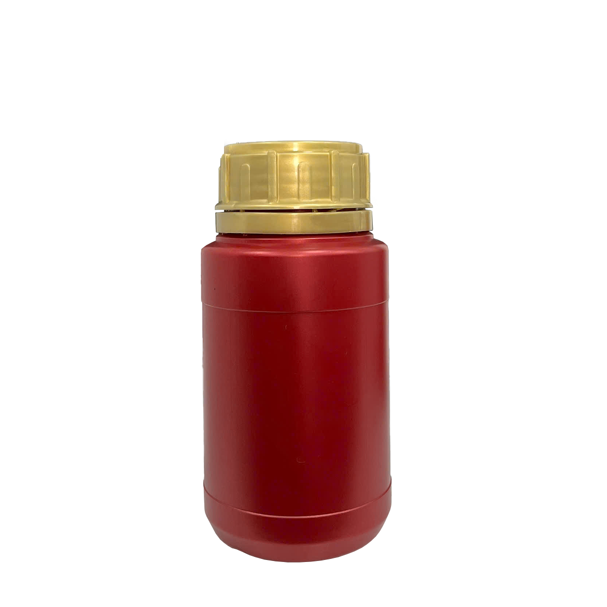 Chai HDPE/COEX 300mL ø50mm Tròn Hai Gờ Vai Vuông - Metallic Red