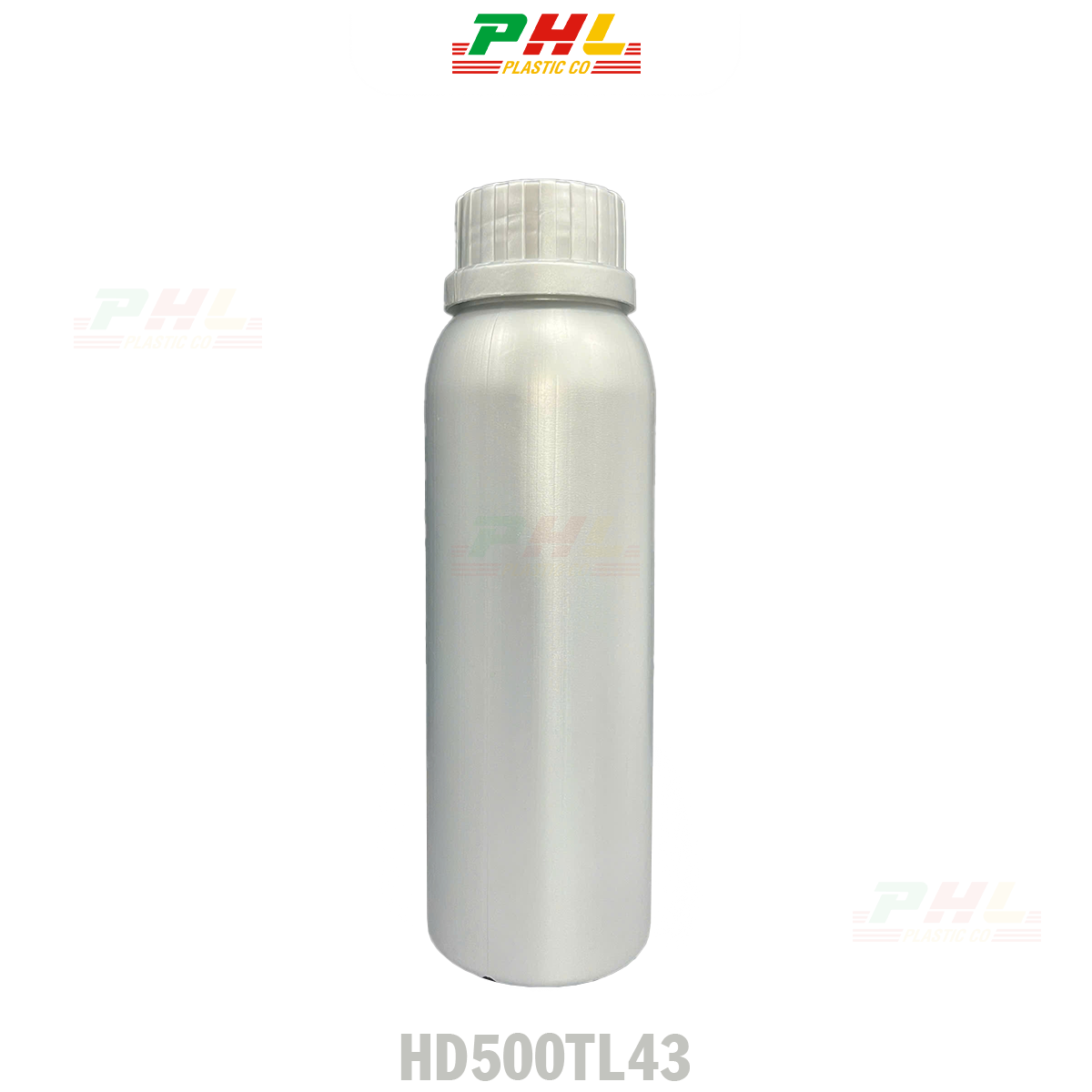 HDPE/COEX Bottle Collection 25mL – 5000mL  Metallic Effect – Silver Metallic Color - 500mL