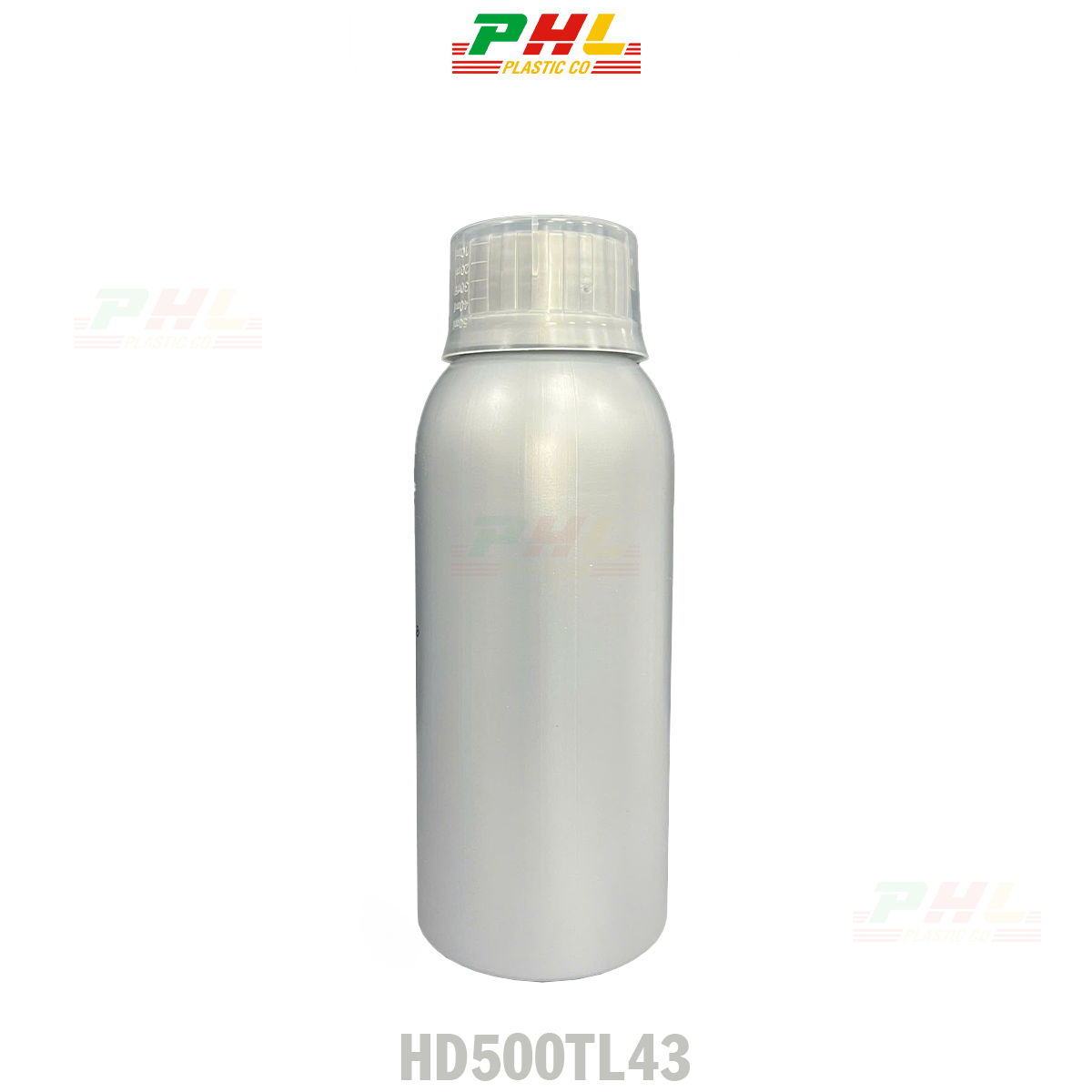 HDPE/COEX Bottle Collection 25mL – 5000mL  Metallic Effect – Silver Metallic Color - 500mL