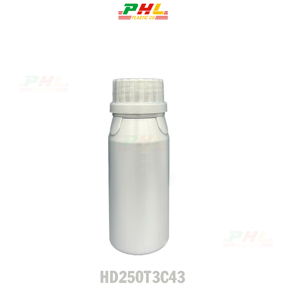 HDPE/COEX Bottle Collection 25mL – 5000mL  Metallic Effect – Silver Metallic Color - 250mL