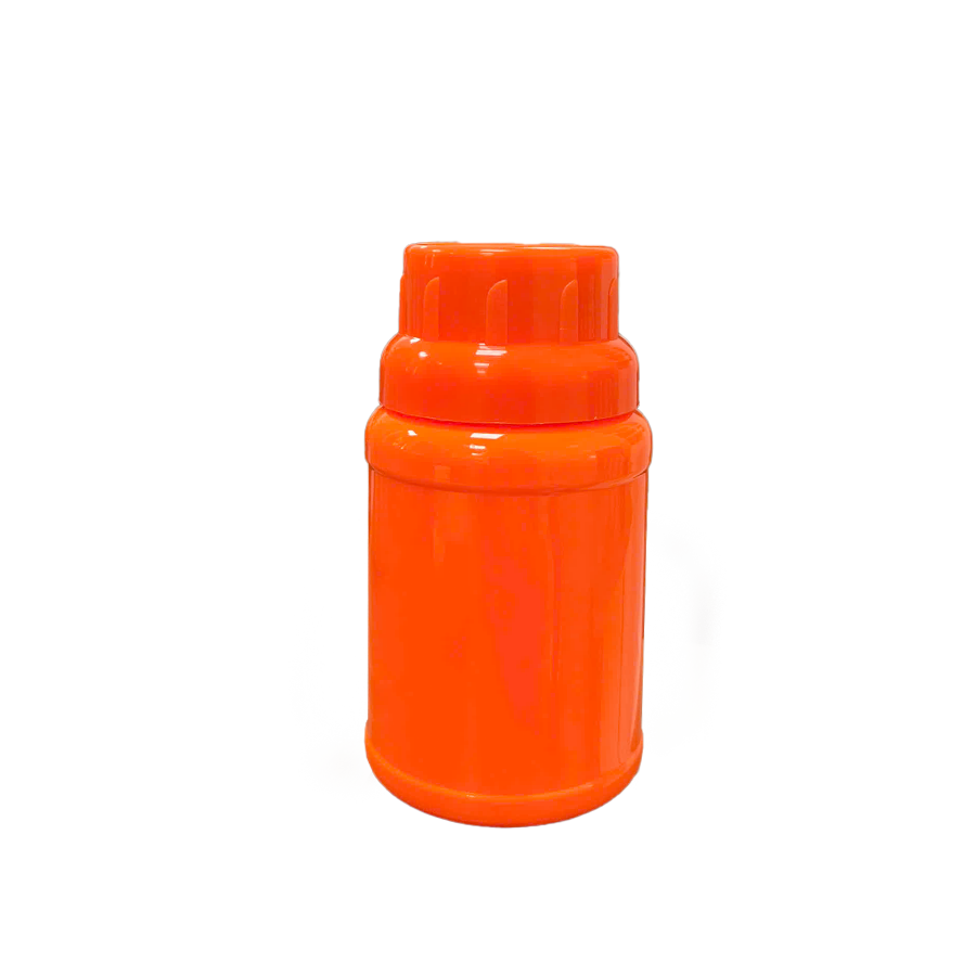 Chai PET 100mL ø38mm Tròn 2 Gờ - Cam Tươi