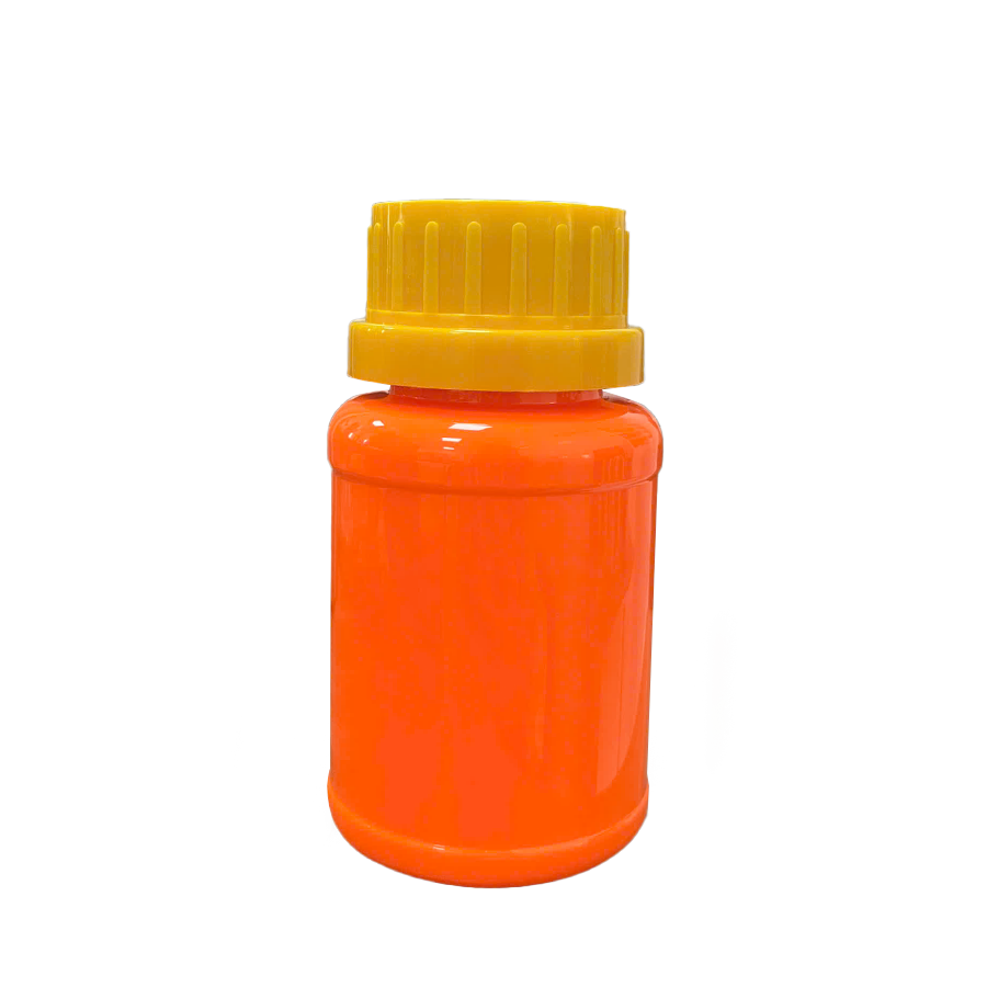 Chai PET 100mL ø38mm Tròn 2 Gờ - Cam Tươi