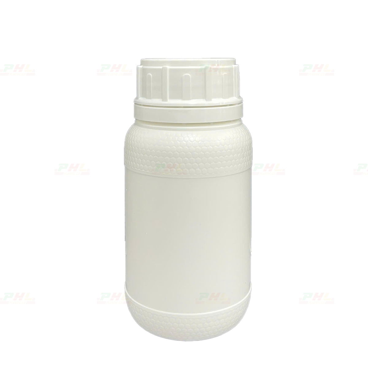 Chai HDPE/COEX 300mL ø50mm Tròn 2 Gờ Vai Beehive - Trắng Sữa