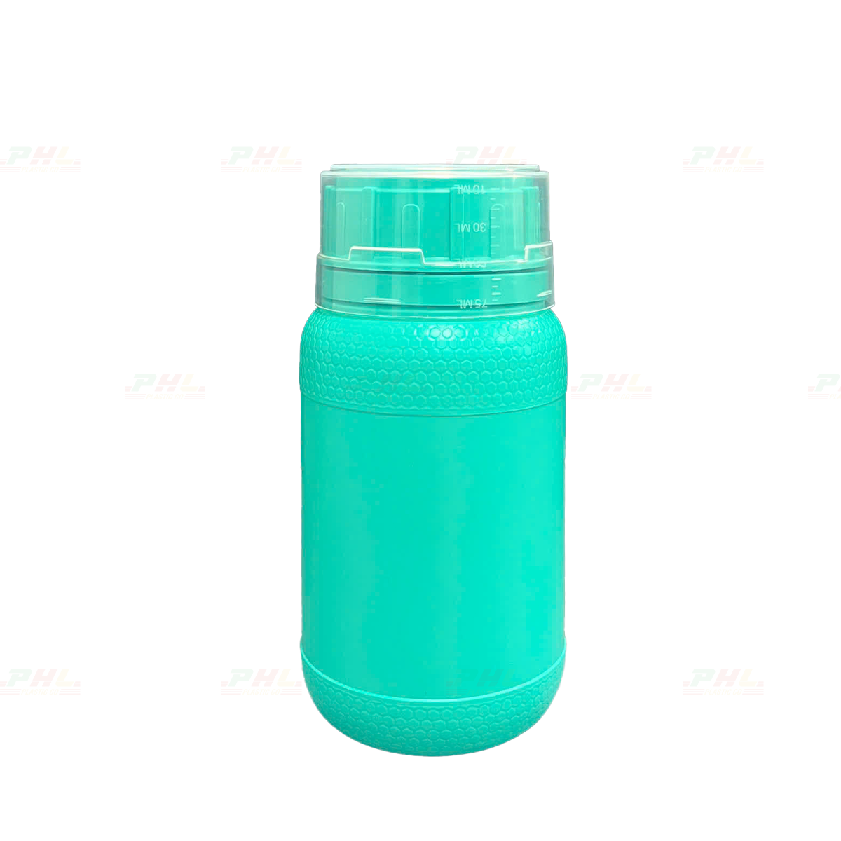 Chai HDPE/COEX 300mL ø50mm Tròn 2 Gờ Vai Beehive - Xanh Tiffany