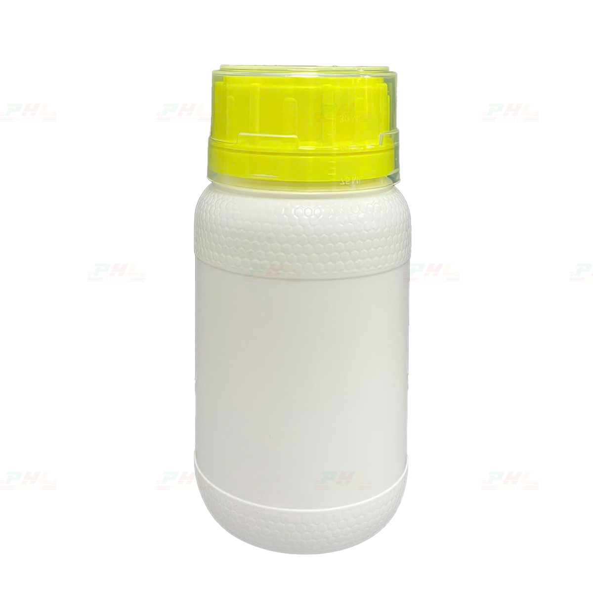Chai HDPE/COEX 300mL ø50mm Tròn 2 Gờ Vai Beehive - Trắng Sữa