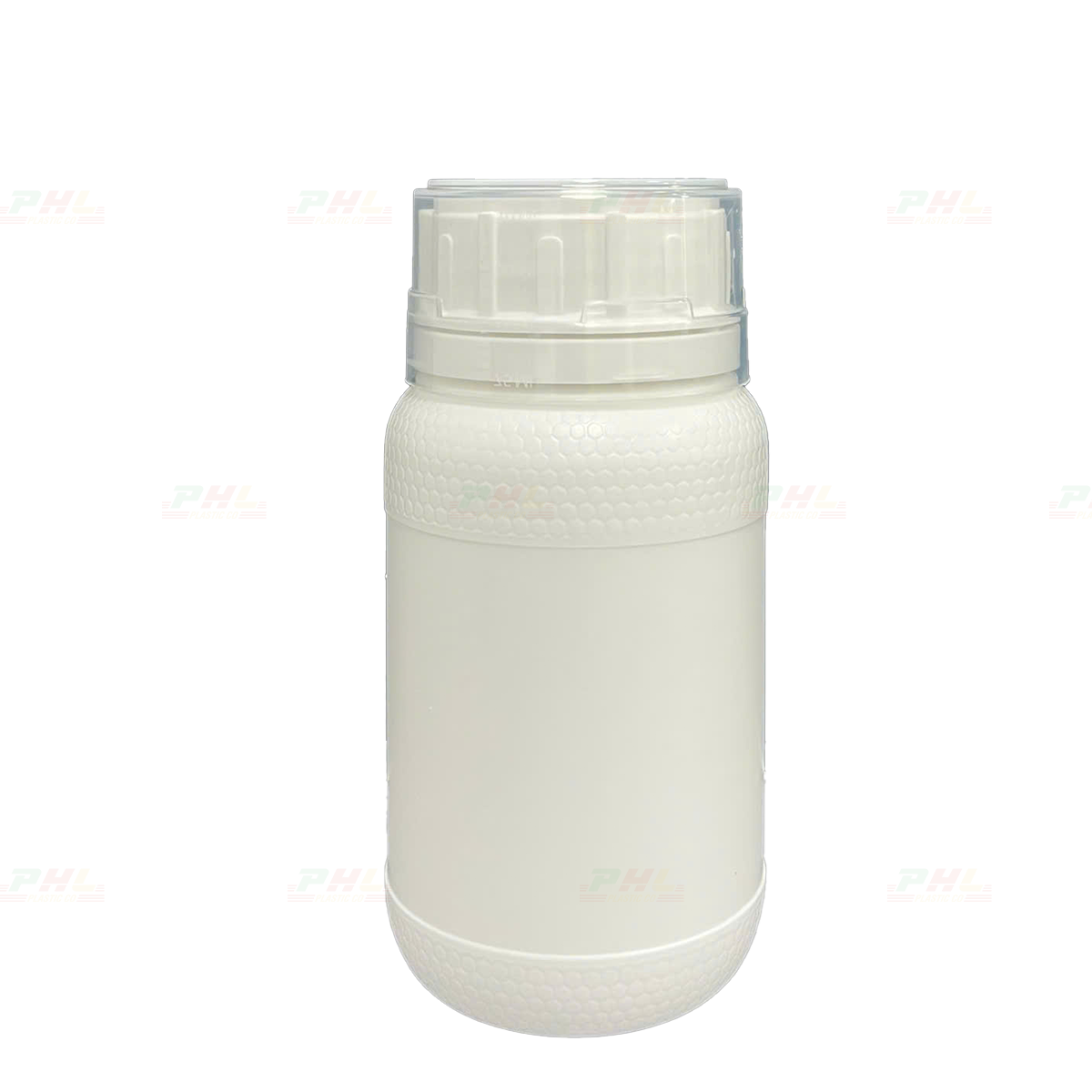 Chai HDPE/COEX 300mL ø50mm Tròn 2 Gờ Vai Beehive - Trắng Sữa