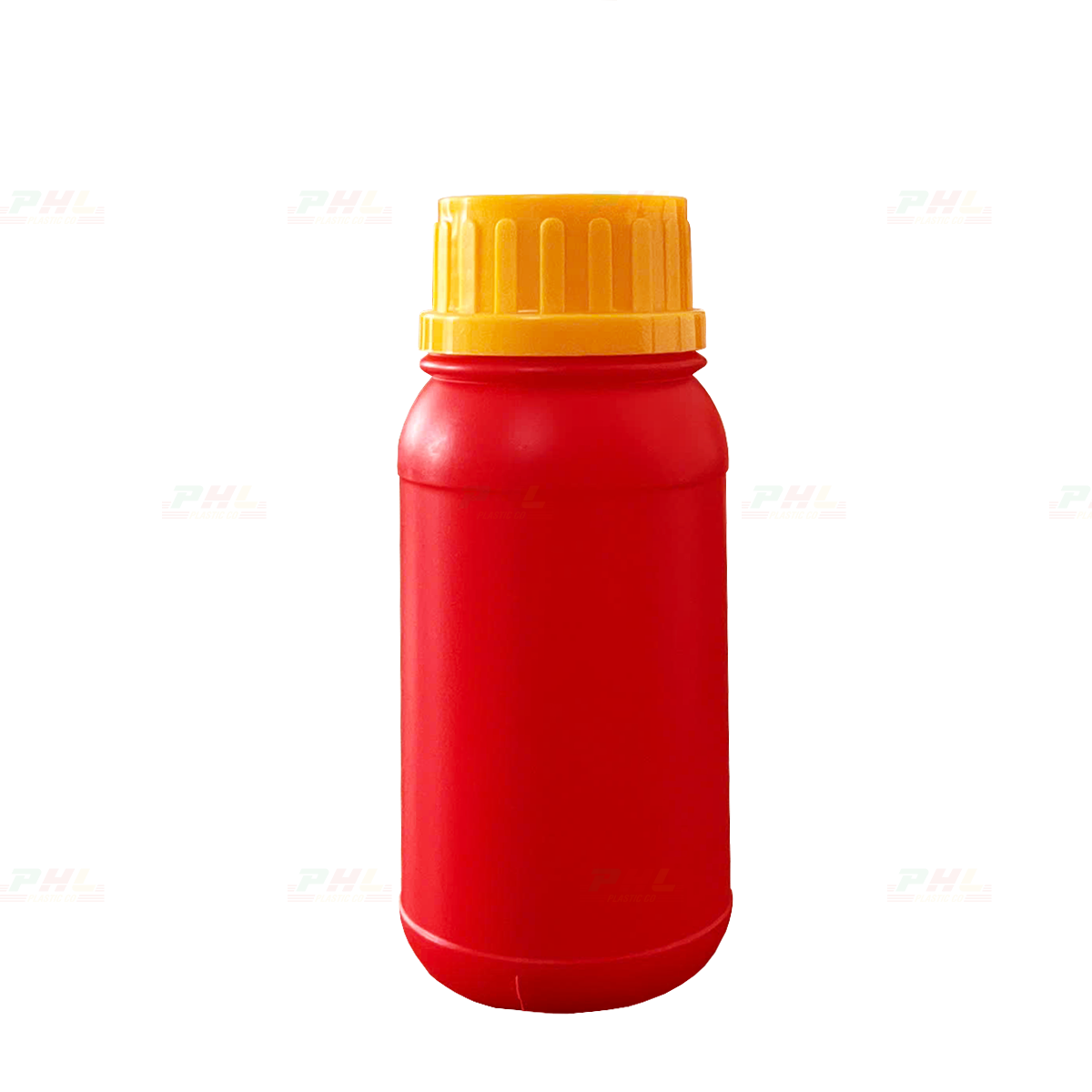 Chai HDPE/COEX 250mL ø43mm Tròn Hai Gờ - Đỏ