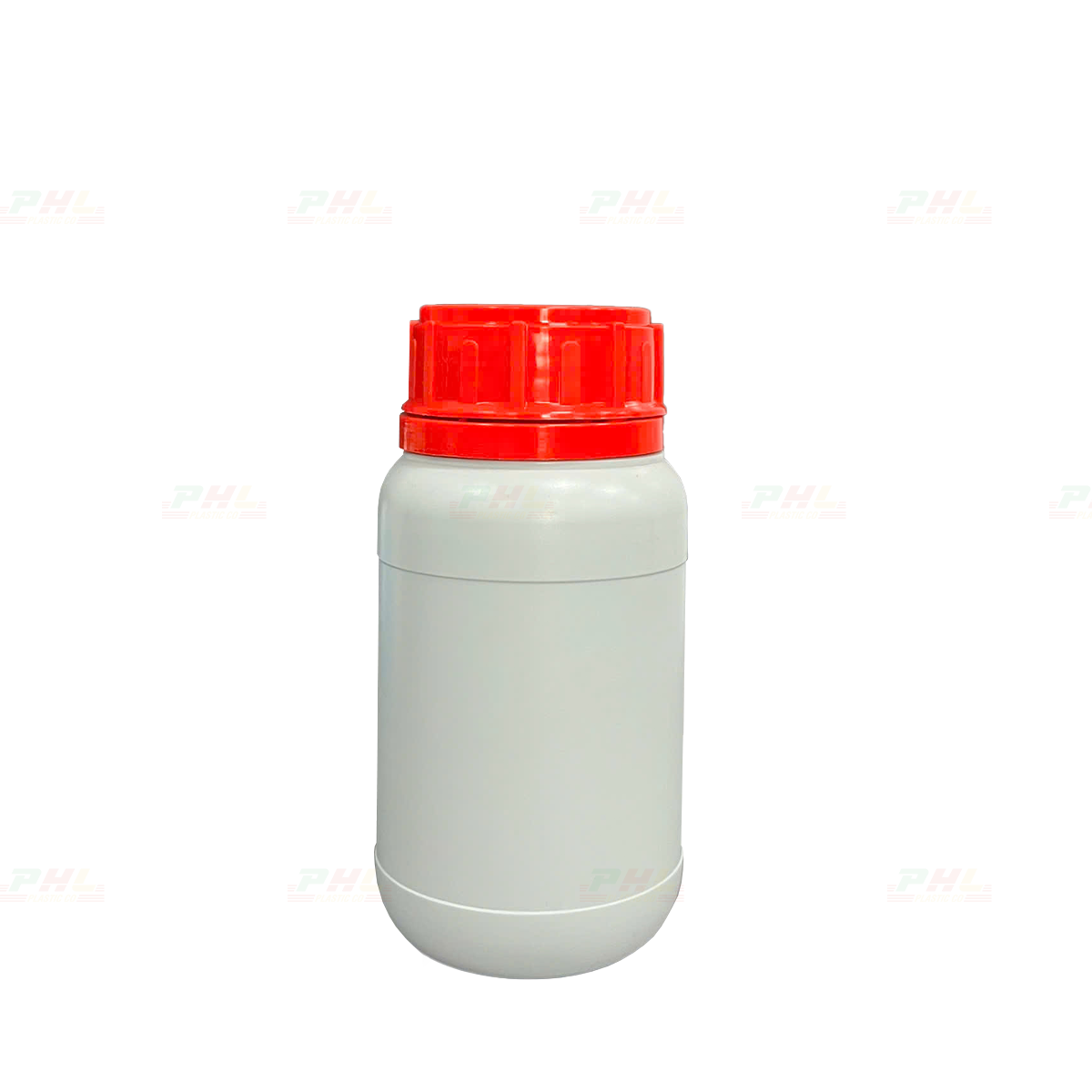 Chai HDPE/COEX 300mL ø50mm Tròn Hai Gờ Vai Bầu - Xám
