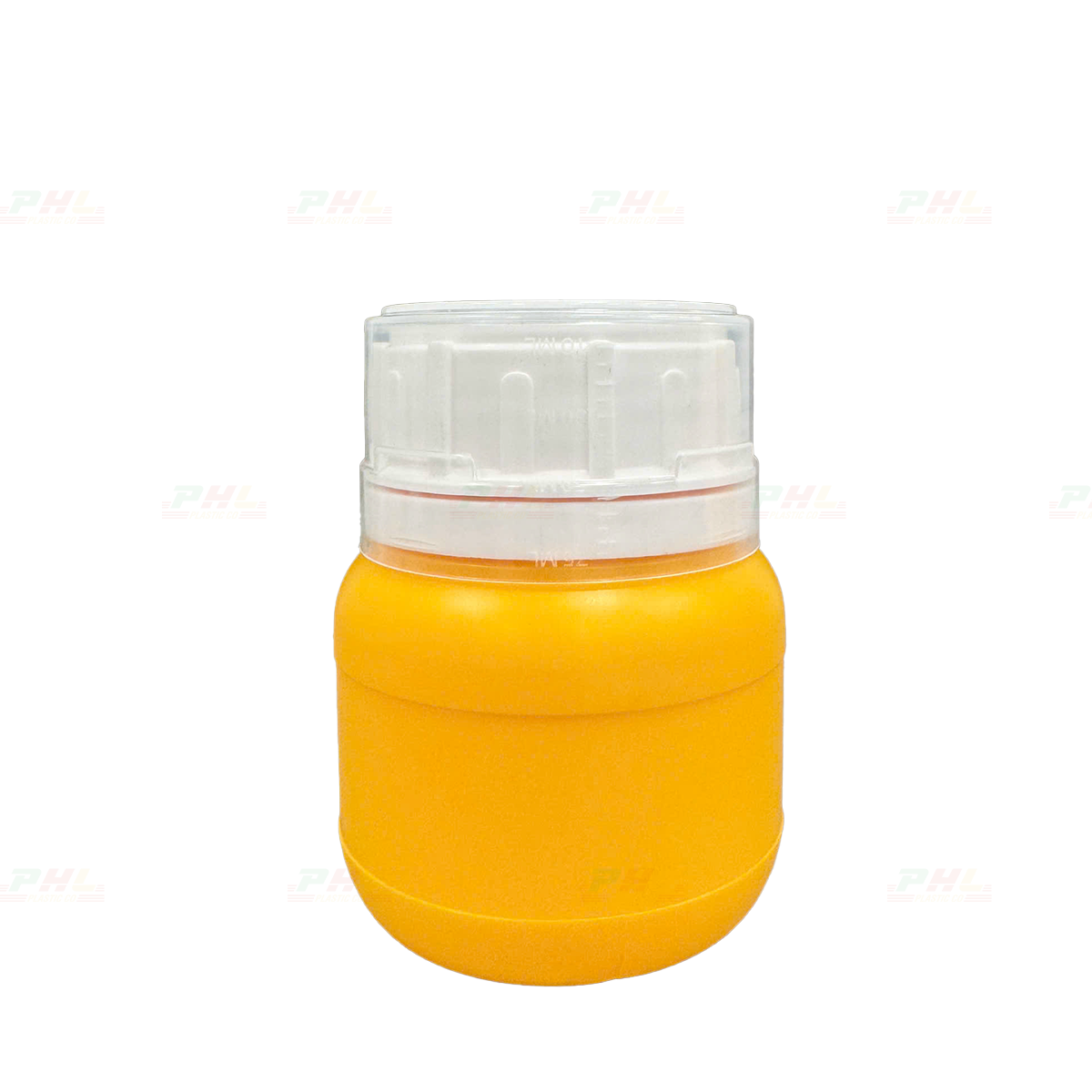 Chai HDPE/COEX 150mL ø50mm Tròn Hai Gờ Vai Bầu - Vàng