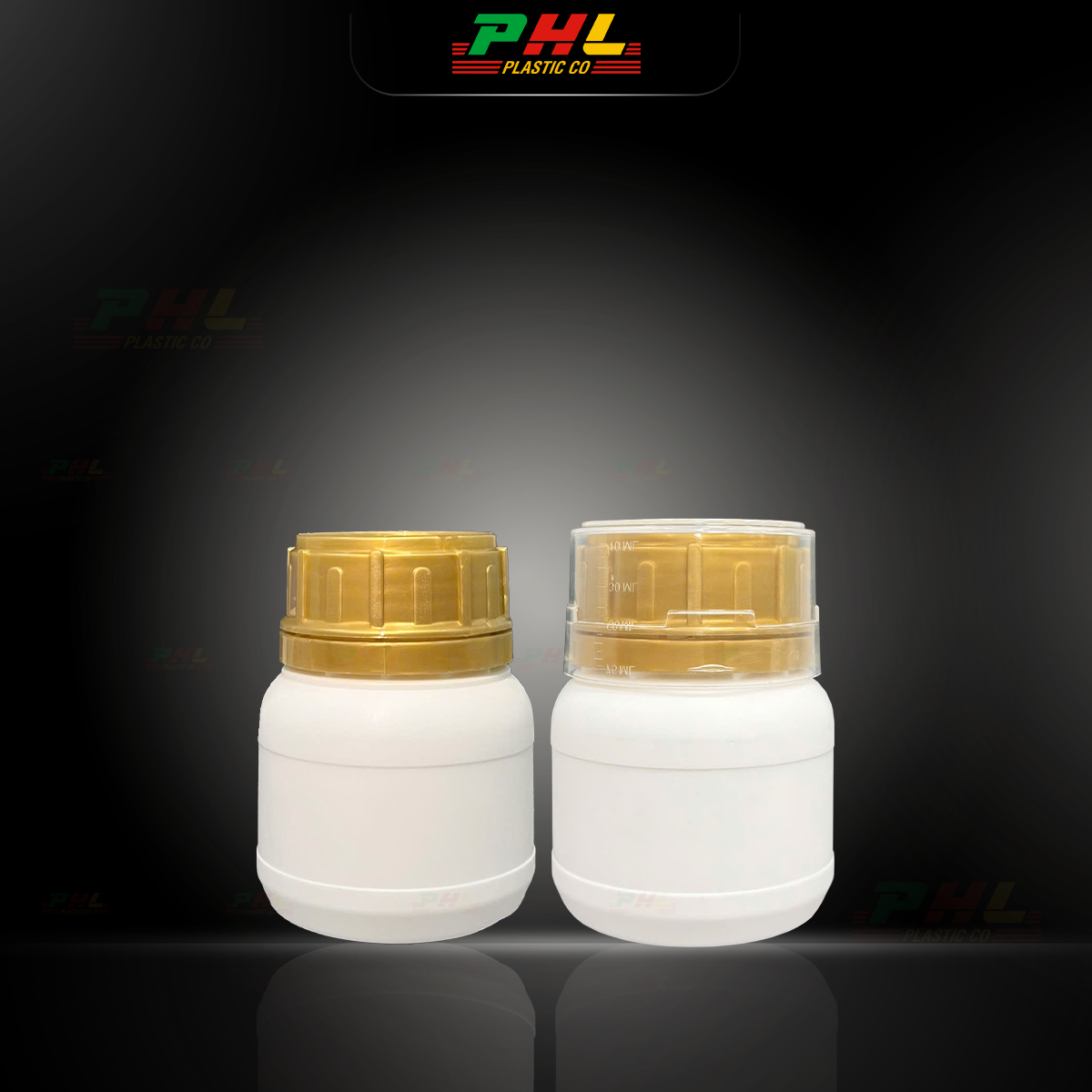 Chai HDPE/COEX 150mL ø50mm Tròn Hai Gờ Vai Bầu