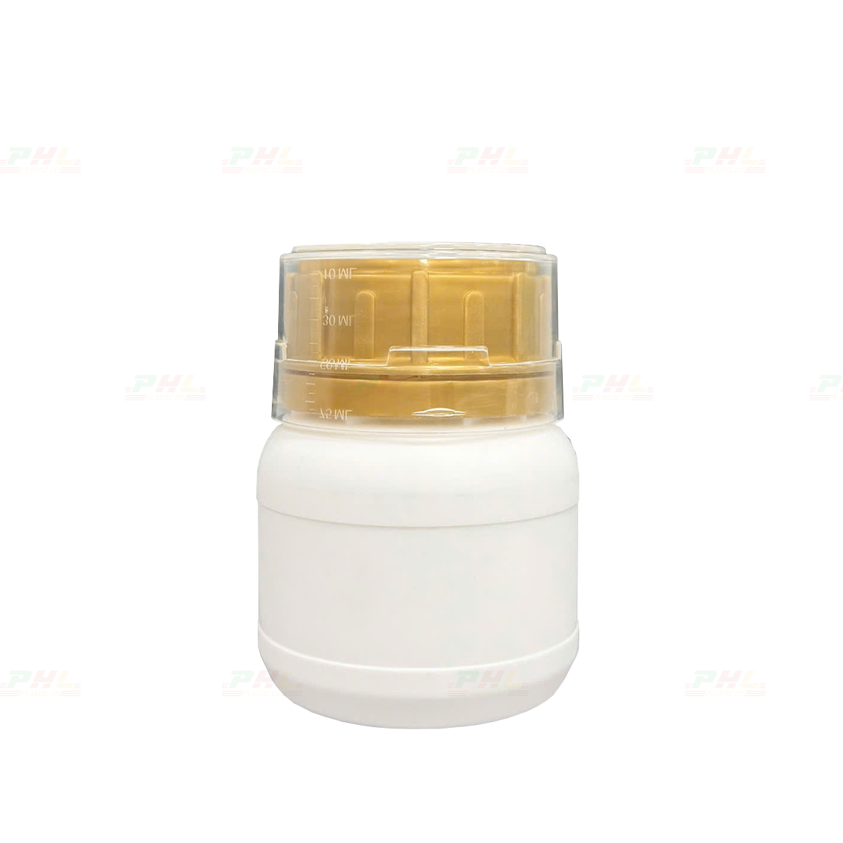 Chai HDPE/COEX 150mL ø50mm Tròn Hai Gờ Vai Bầu - Trắng Sữa