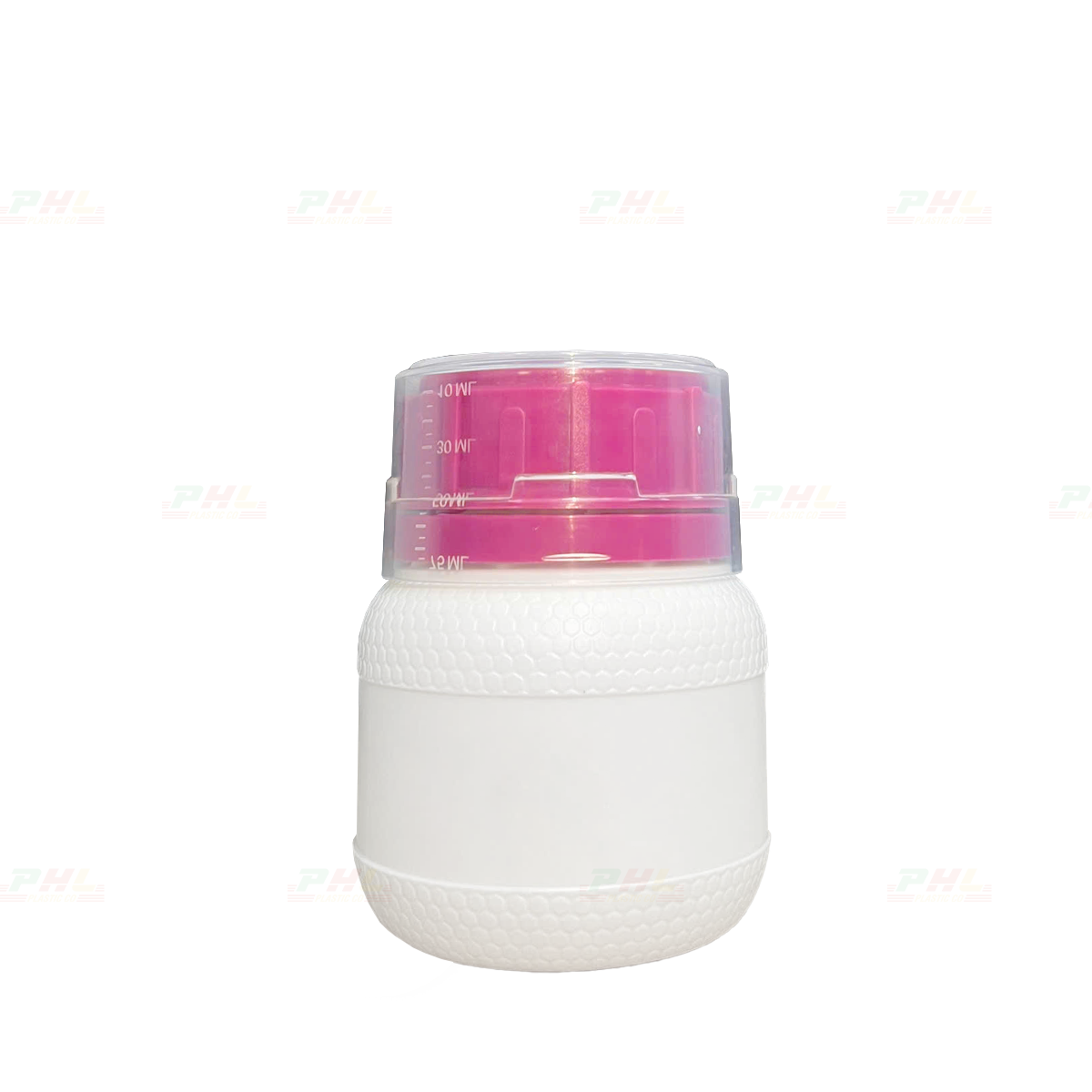 Chai HDPE/COEX 150mL ø50mm Tròn Hai Gờ Vai Beehive - Trắng Sữa